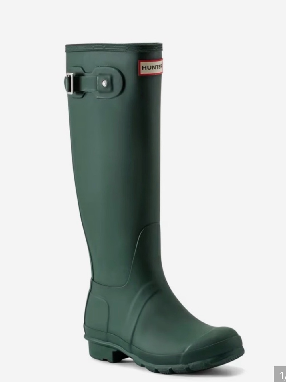HUNTER Tall Matte Green Rain Boots Size 10